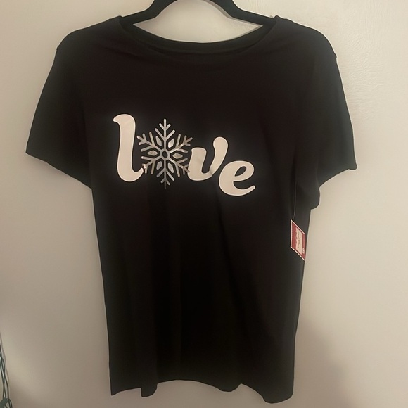 Christmas T-Shirt Women's Size S (4-6) Black and Silver with Snowflake P… - Picture 5 of 5